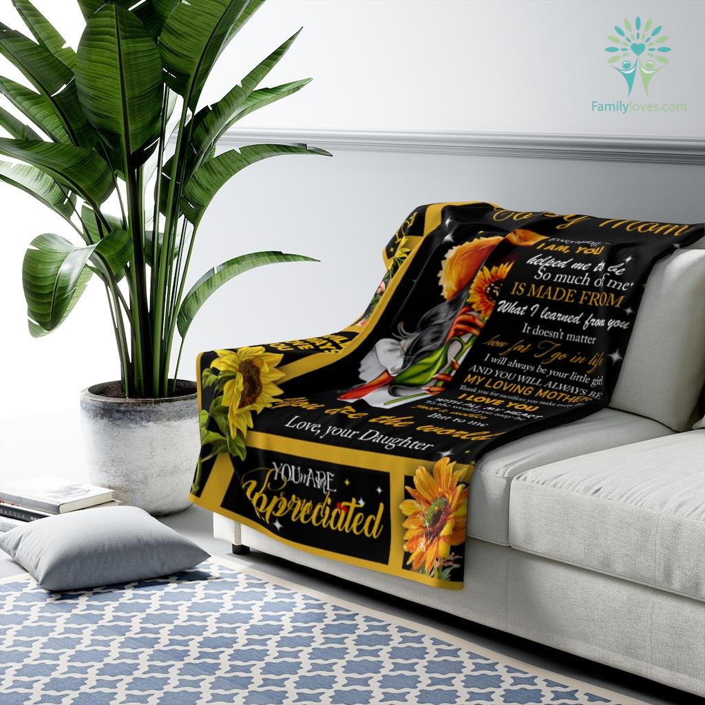 Custom Blanket Sunflower To My Mom Love Daughter - Best Gift For Mom - Sherpa Blanket DL