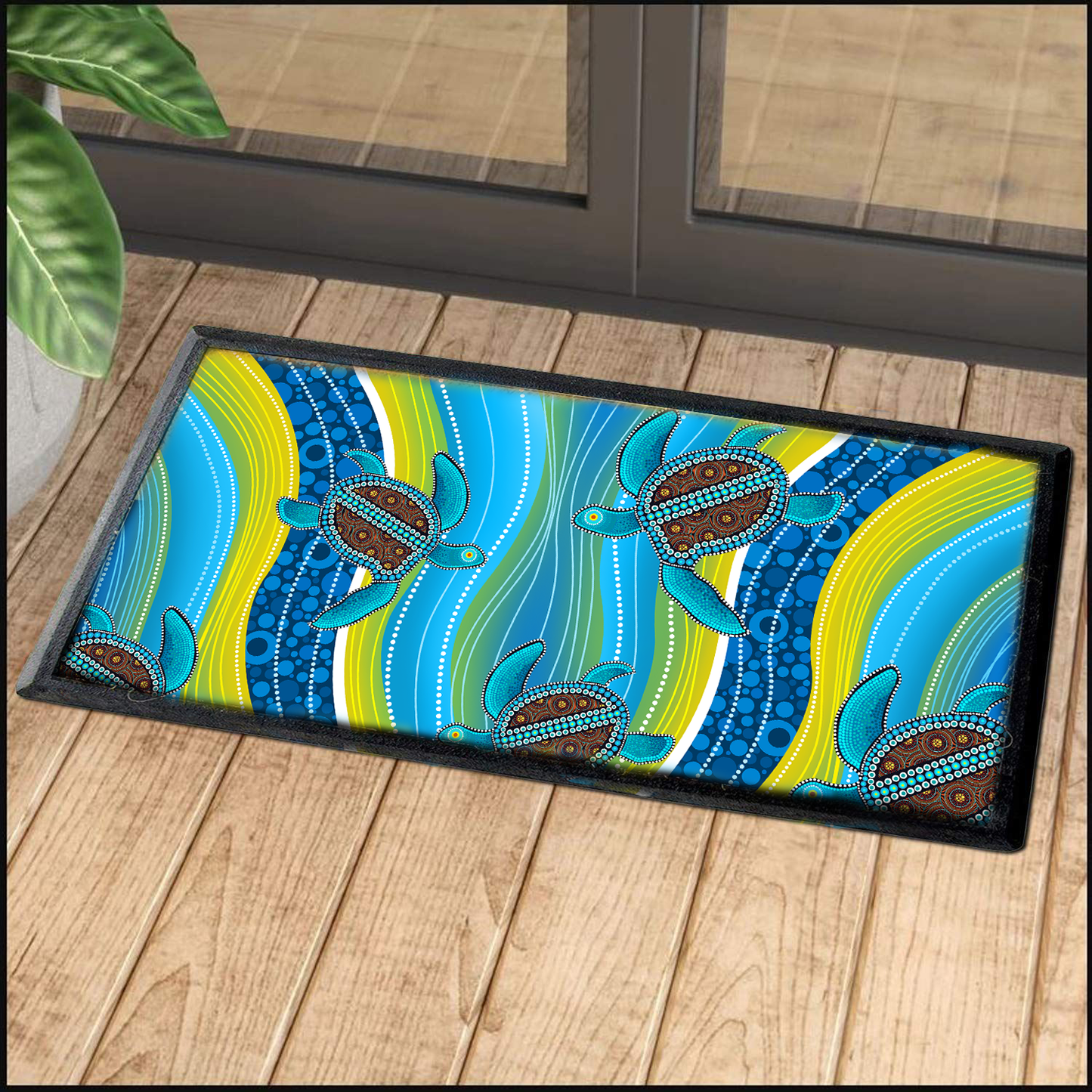 Aboriginal Decors Australian Gifts Blue Turtles Door Mat