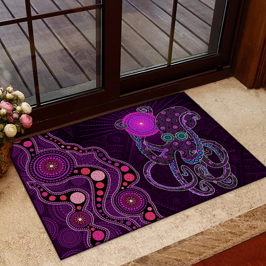 Aboriginal Decors Australian Gifts Purple Octopus Door Mat