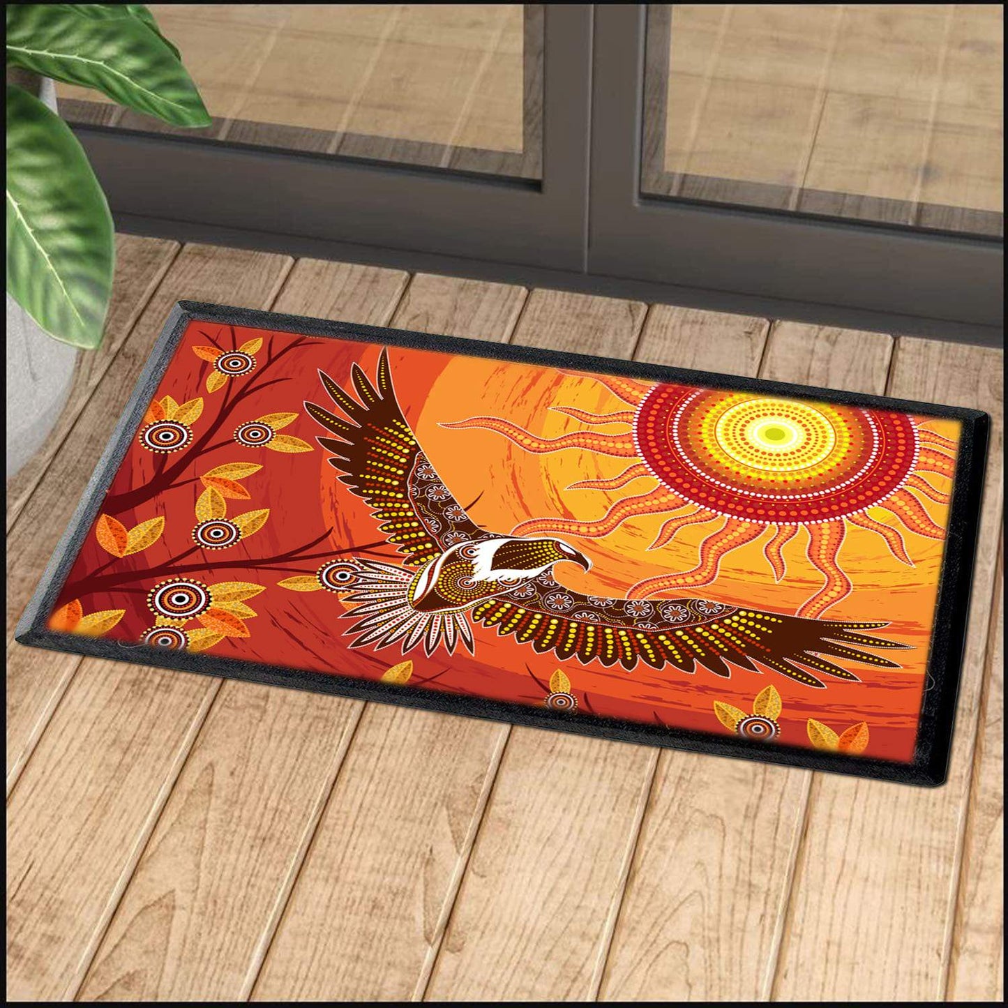 Aboriginal Decors Australian Gifts Eagle Sunset Door Mat