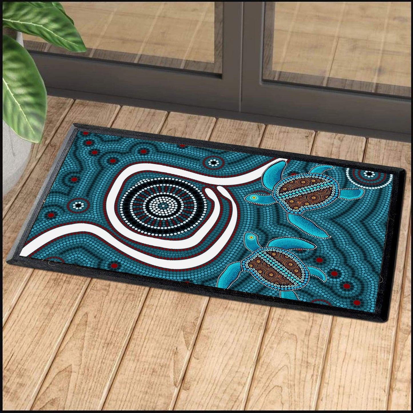Aboriginal Decors Australian Gifts Blue turtles Door Mat