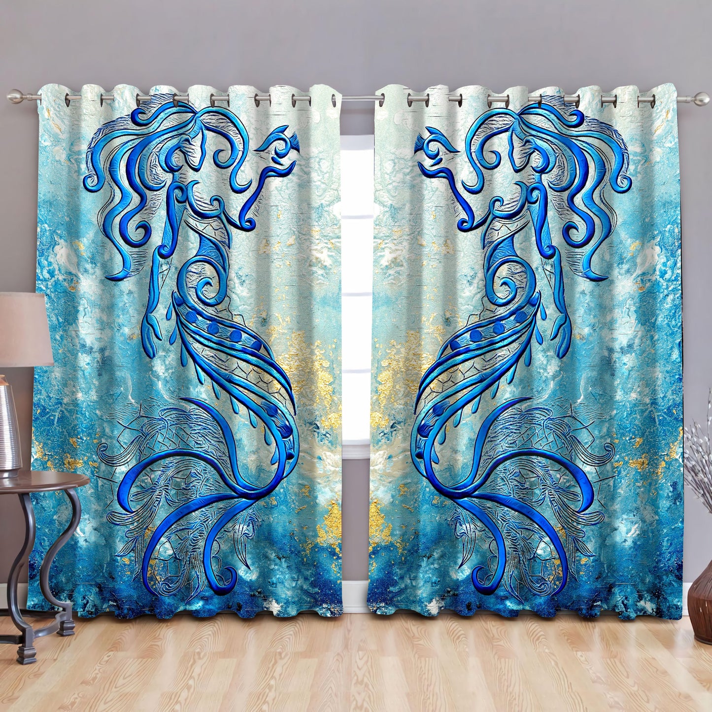 Be A Mermaid And Make Waves Window Curtains by SUN DQB07092013