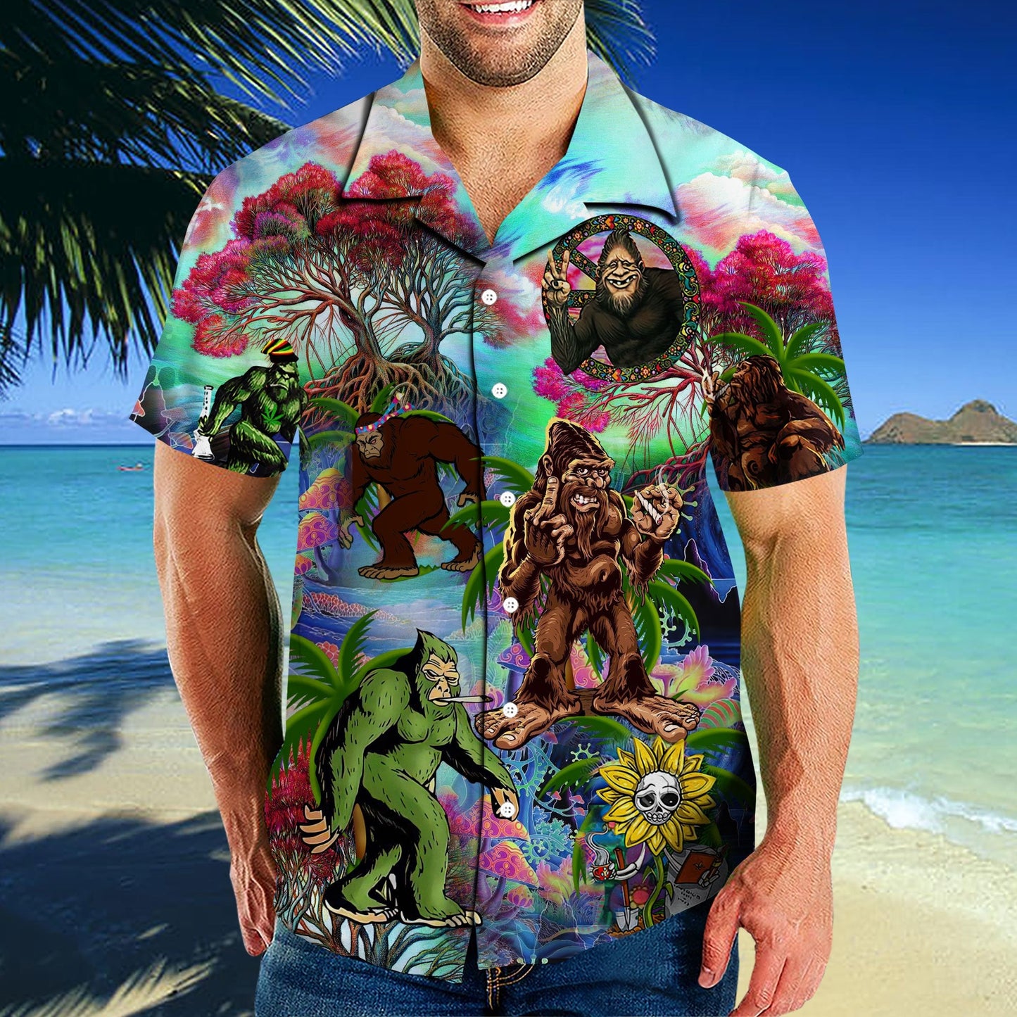 Amazing Big Foot Hippie Hawaii Shirt