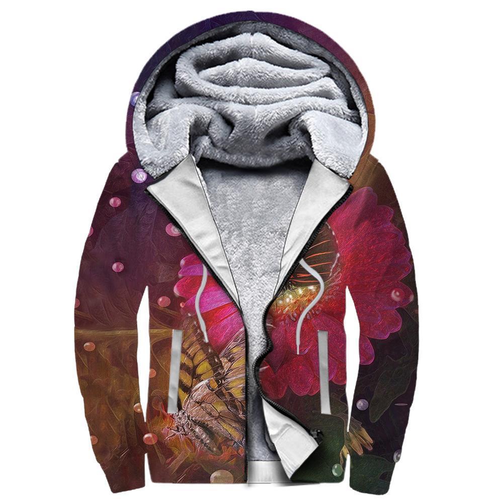 Butterfly Sweet Garden 3D Winter Clothes TR111101 NM-Apparel-NM-Fleece Zip-up Hoodie-S-Vibe Cosy™