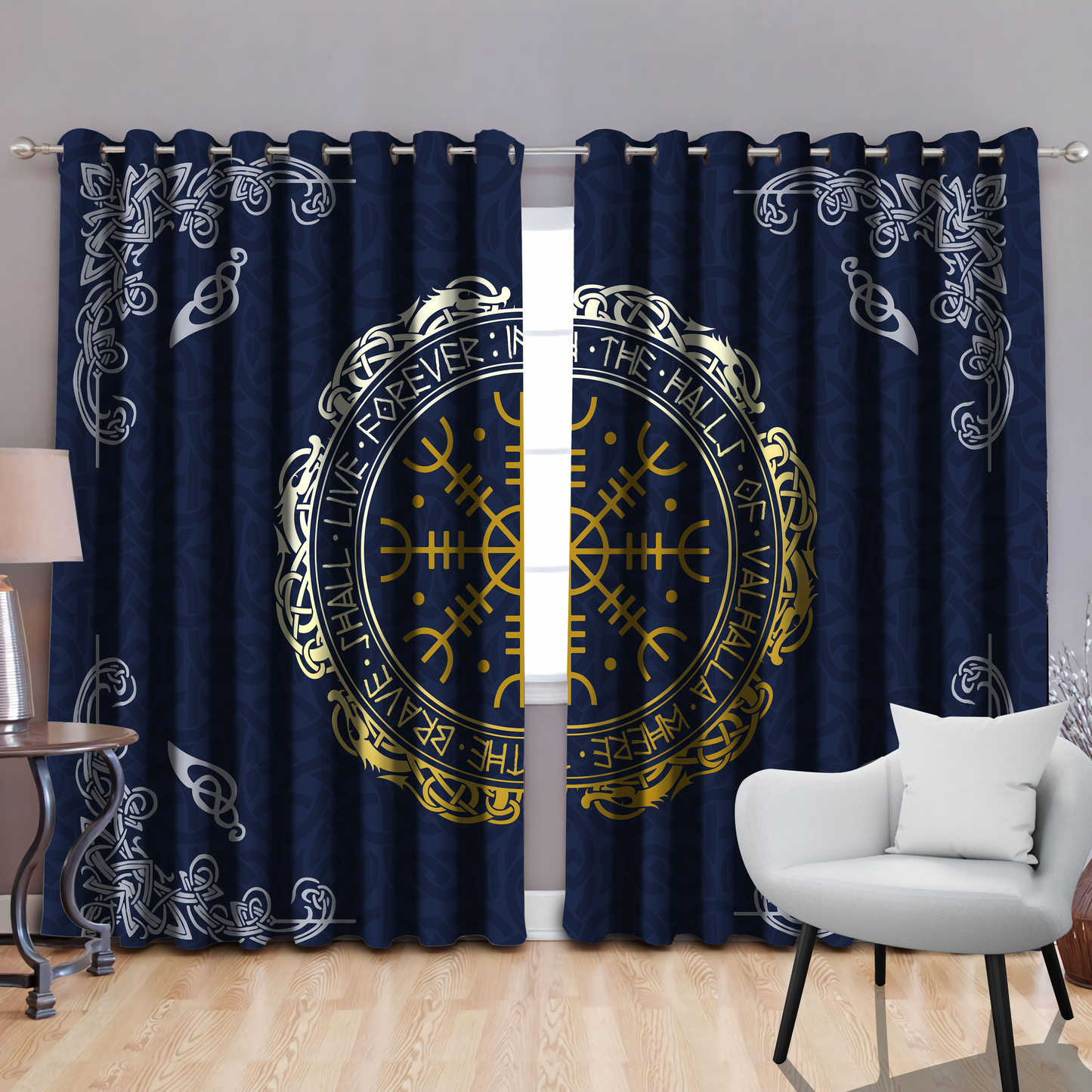 Vikings - The Helm Of Awe Thermal Grommet Window Curtains