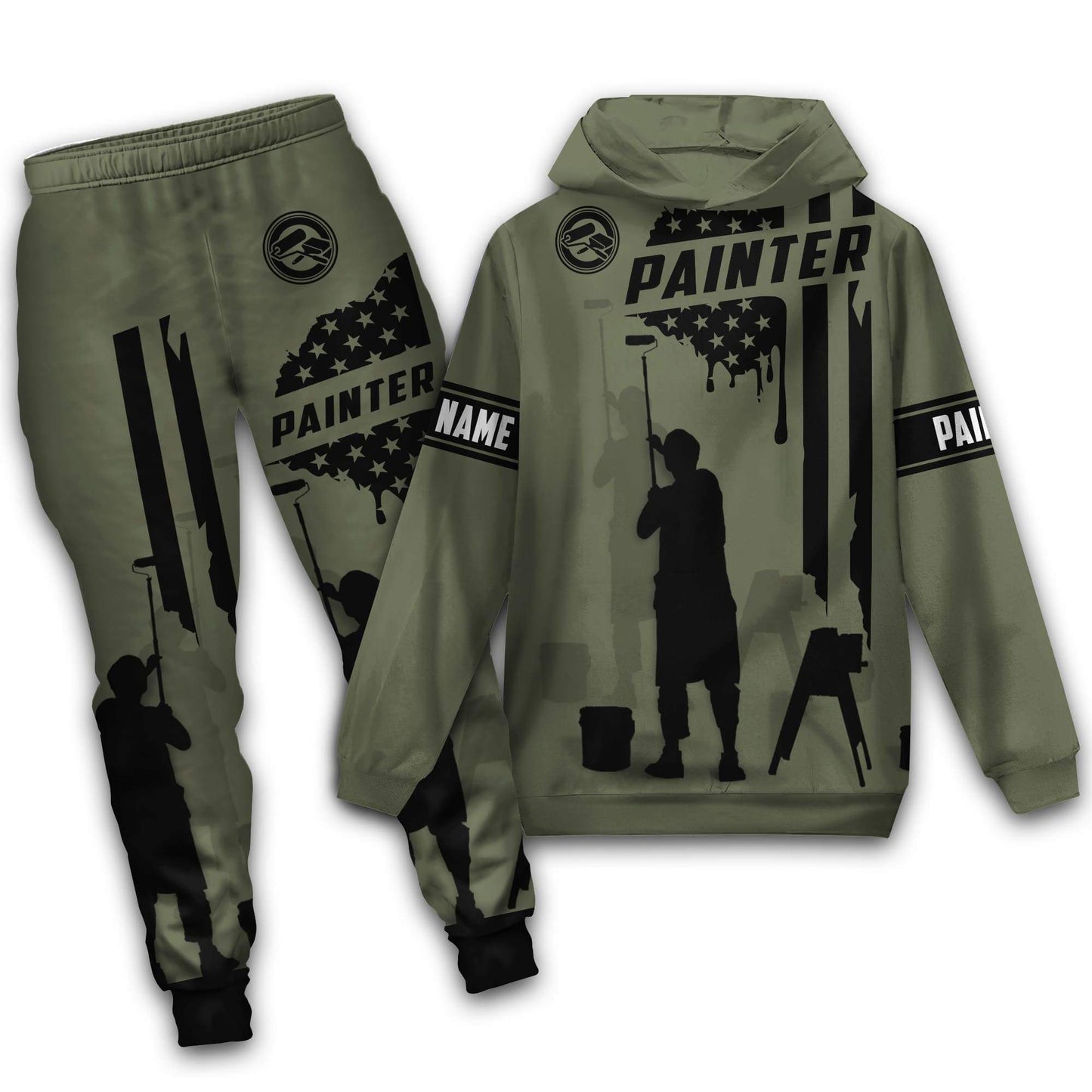 Tmarctee Customized Name House Painter 3D All Over Printed Combo Hoodie + Sweatpant HP18 NTN25102104