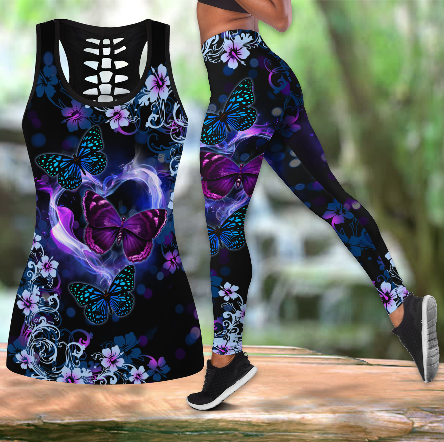 Beautiful Butterfly Combo Tank + Legging JJ100402 - Amaze Style™-Apparel