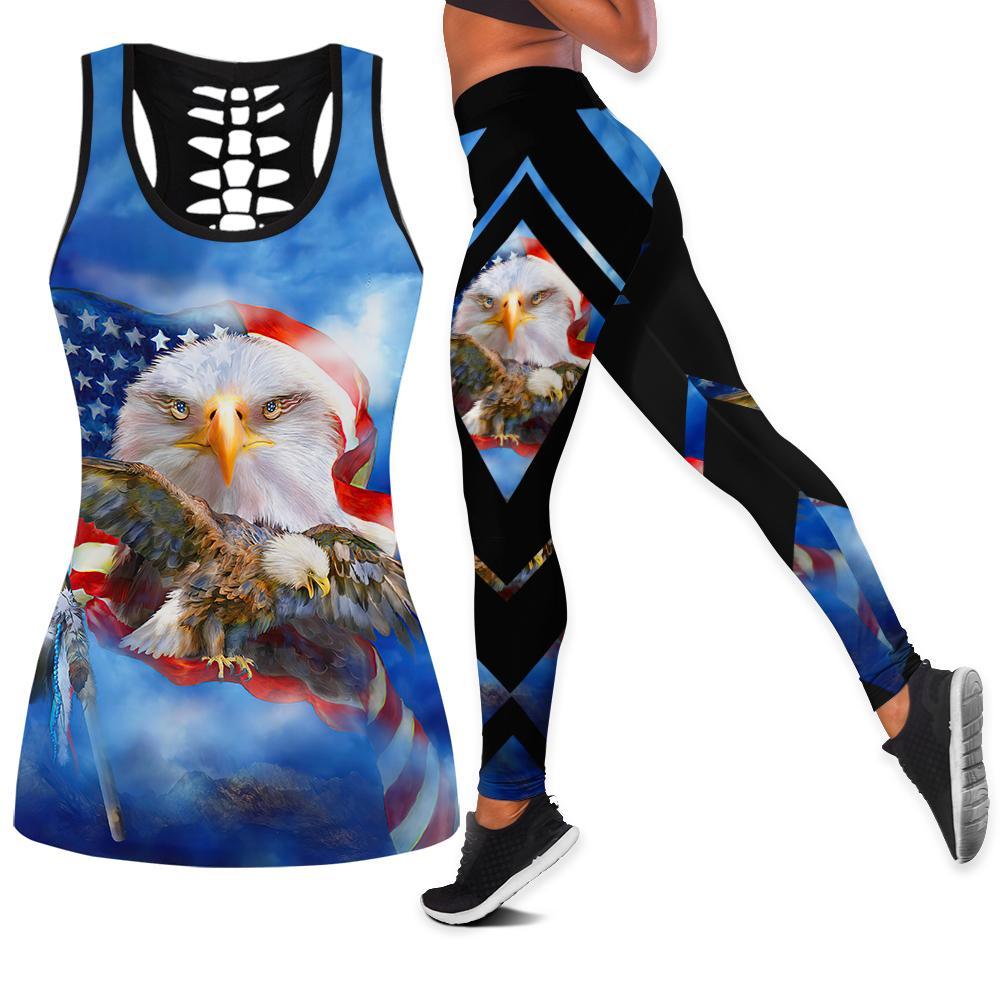 American 3D All Over Printed Legging + Hollow Tank