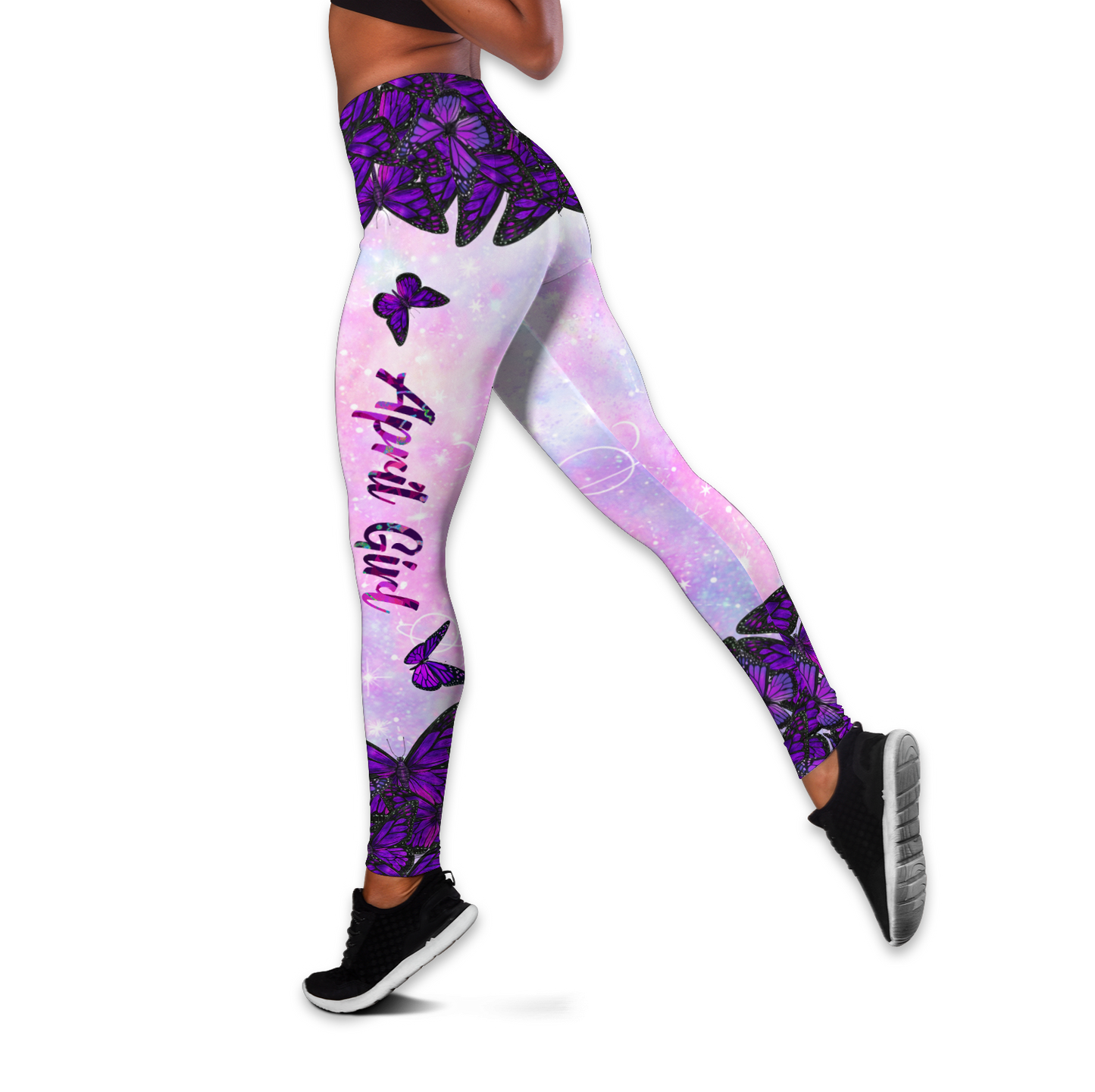 April Girl Butterflies Combo Legging Tank