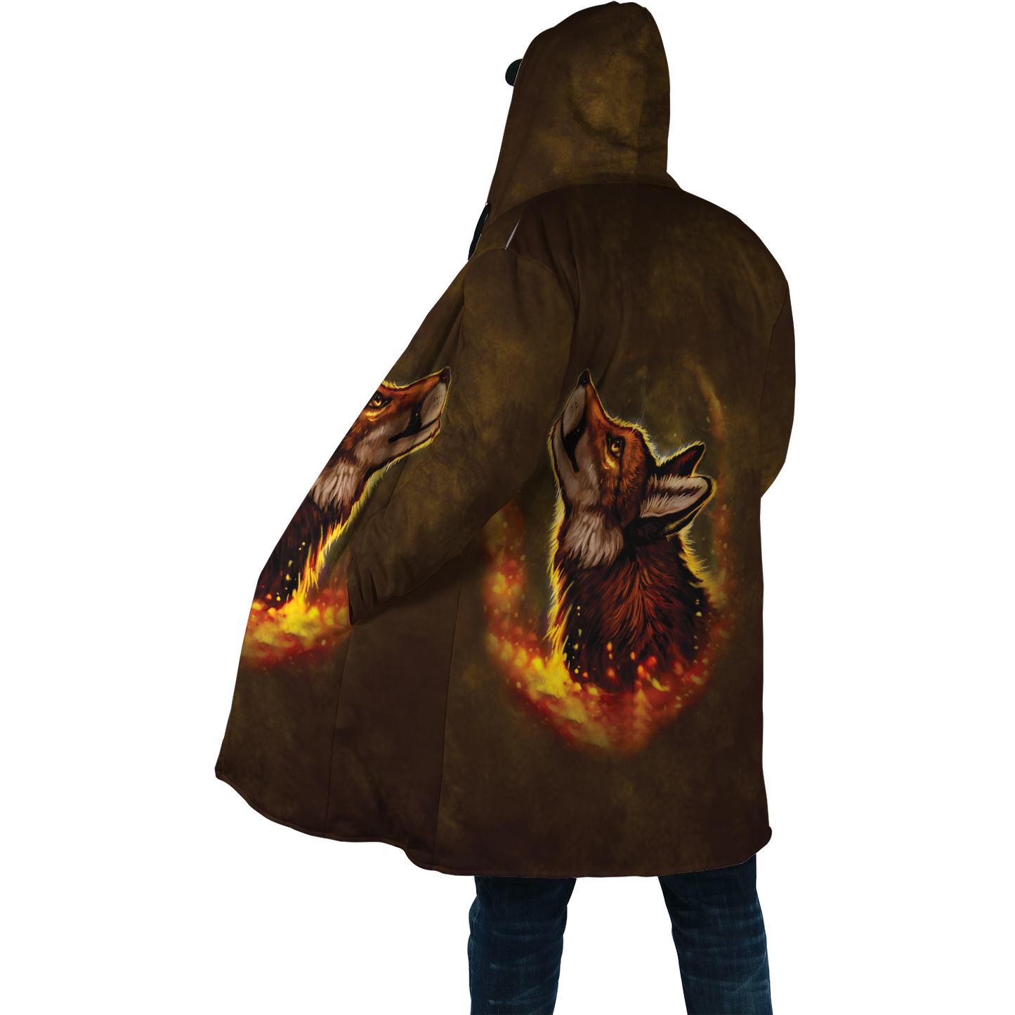 Wolf 3D All Over Printed Unisex Deluxe Hoodie ML