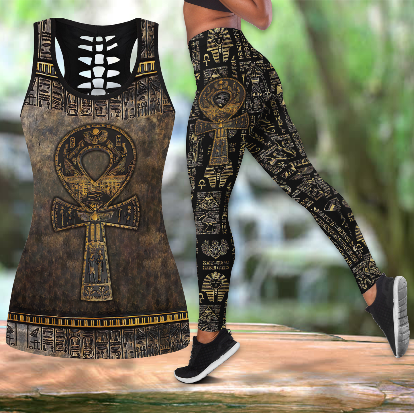 Ancient Egyptian ANKH Combo Hollow Tanktop + Legging MP120201