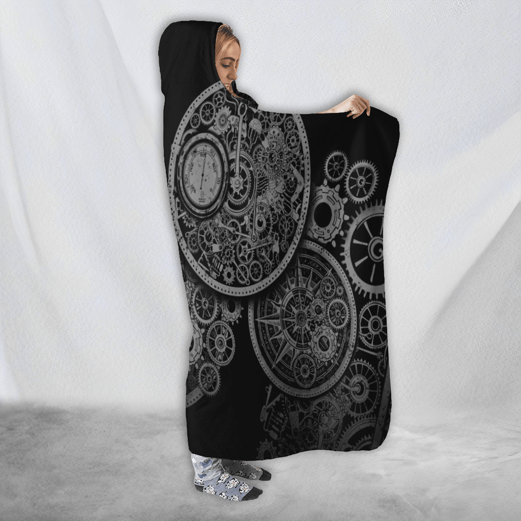 Steampunk Mechanic 3D Over Printed Hooded Blanket for Men and Women-ML
