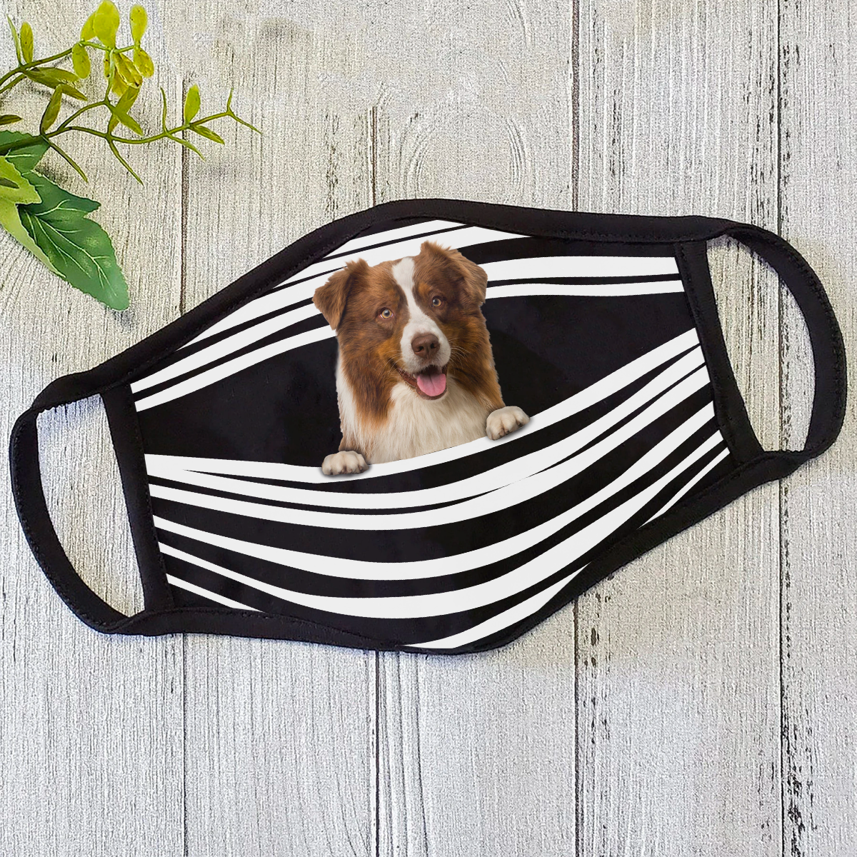 Border Collie Stripes All-Over-Print Face Mask DL