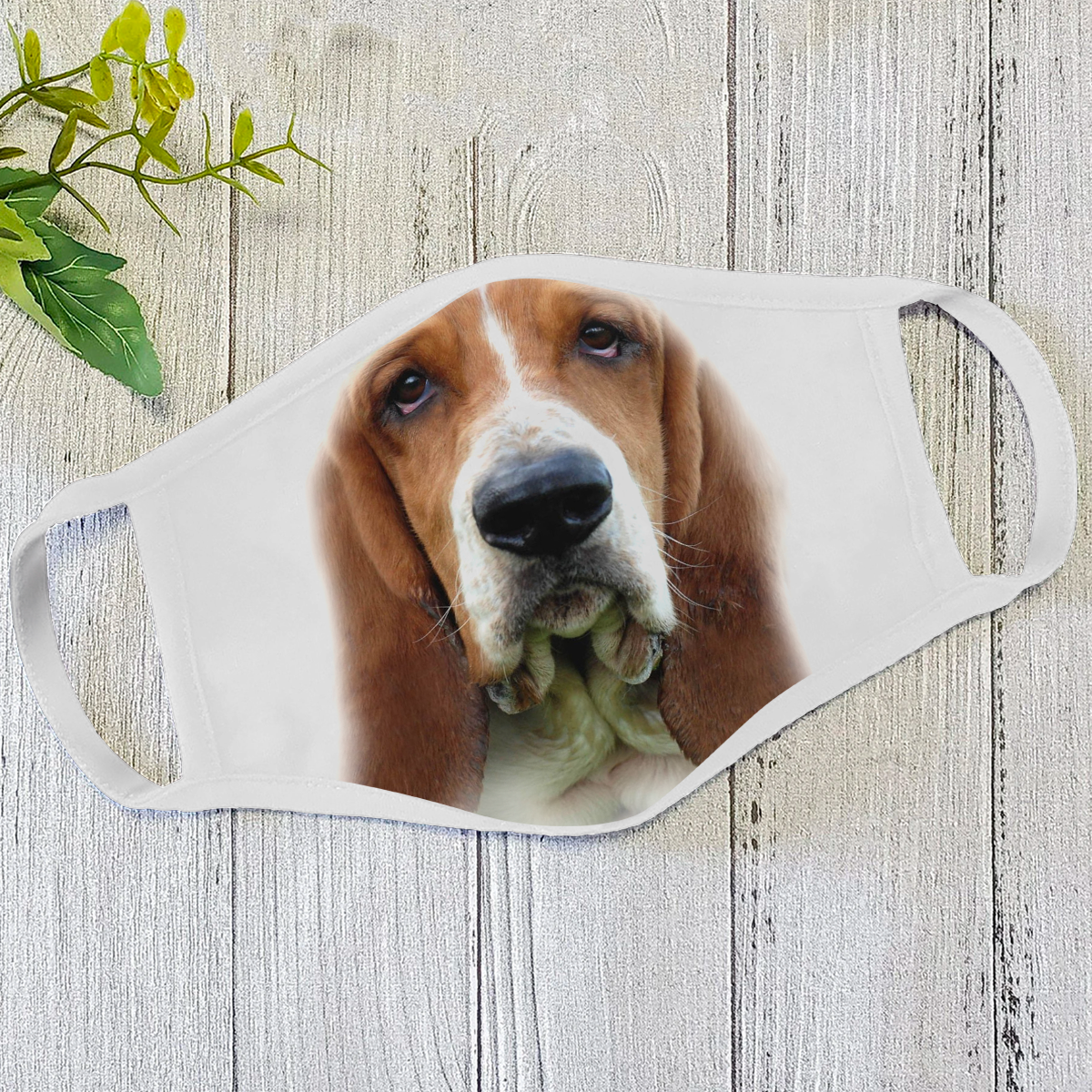 Grey Hound Funny Face - Face Mask White DL