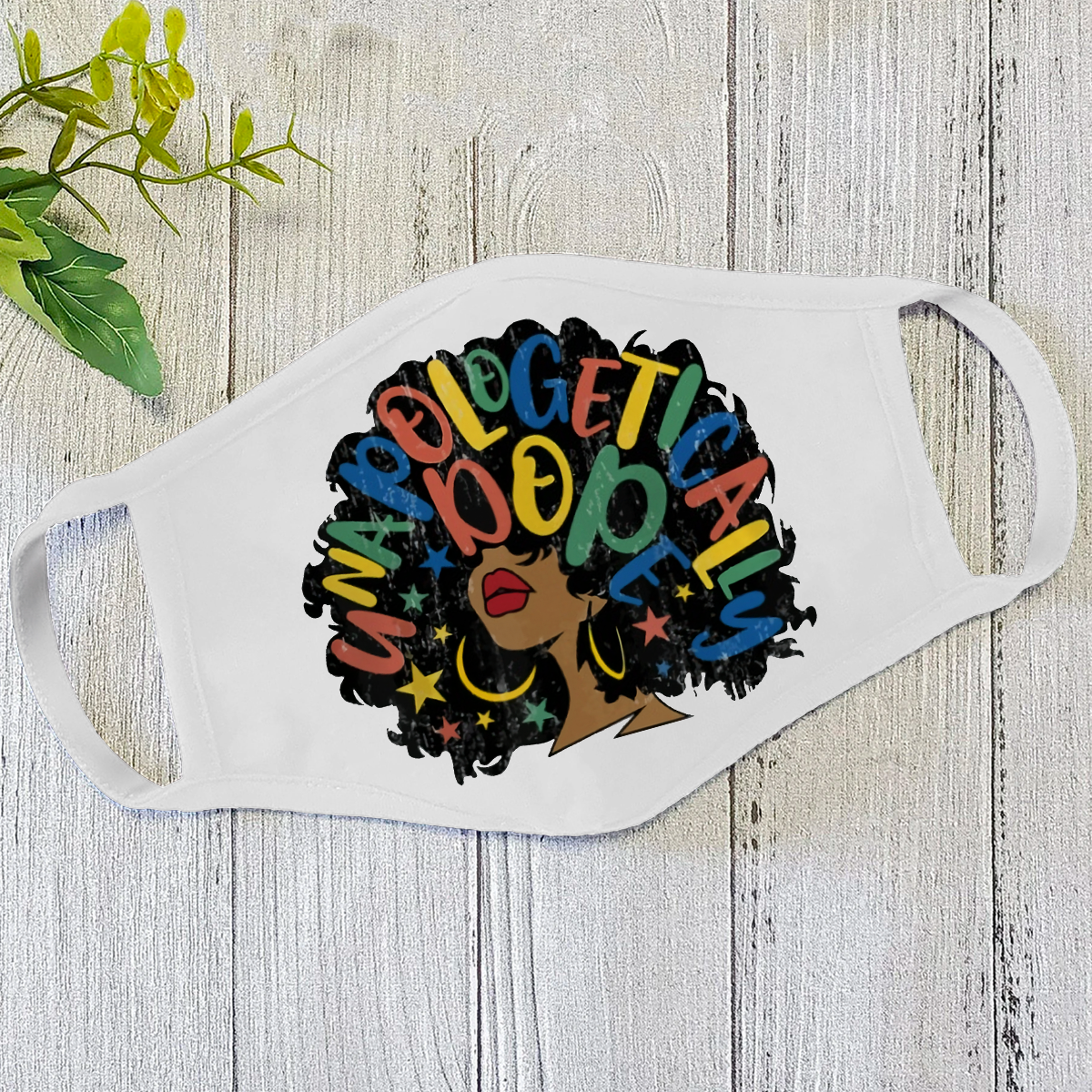 Black Queen Face Mask White DL