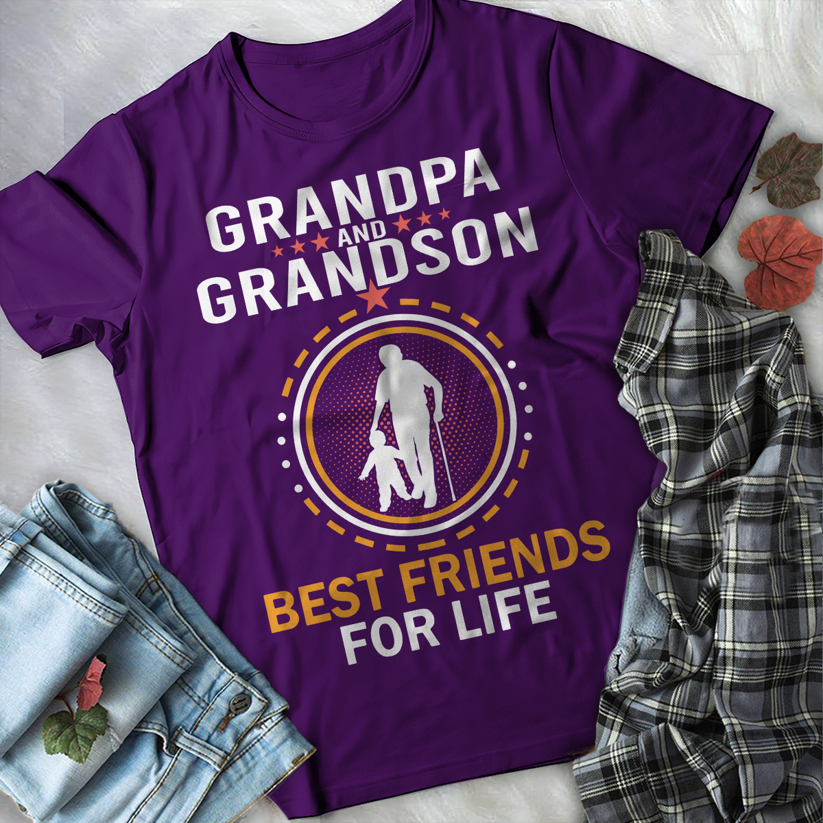 Grandpa And Grandson Best Friends For Life T shirt PL