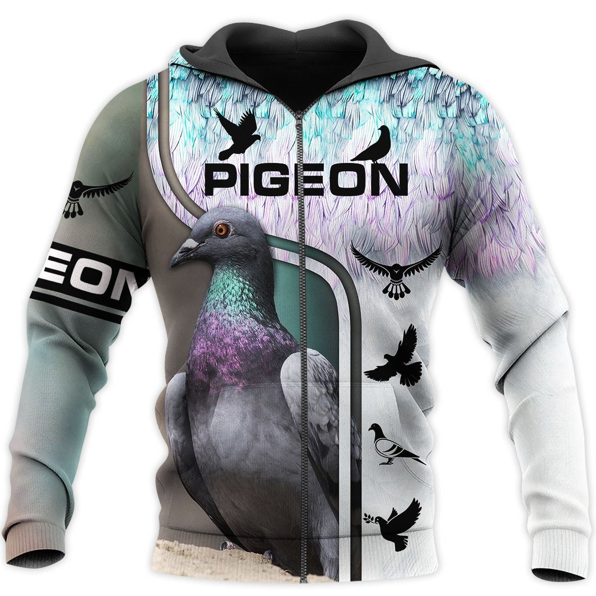 Beautiful Pigeon 3D All Over Printed Shirts TT13012004-Apparel-TT-Zipped Hoodie-S-Vibe Cosy™