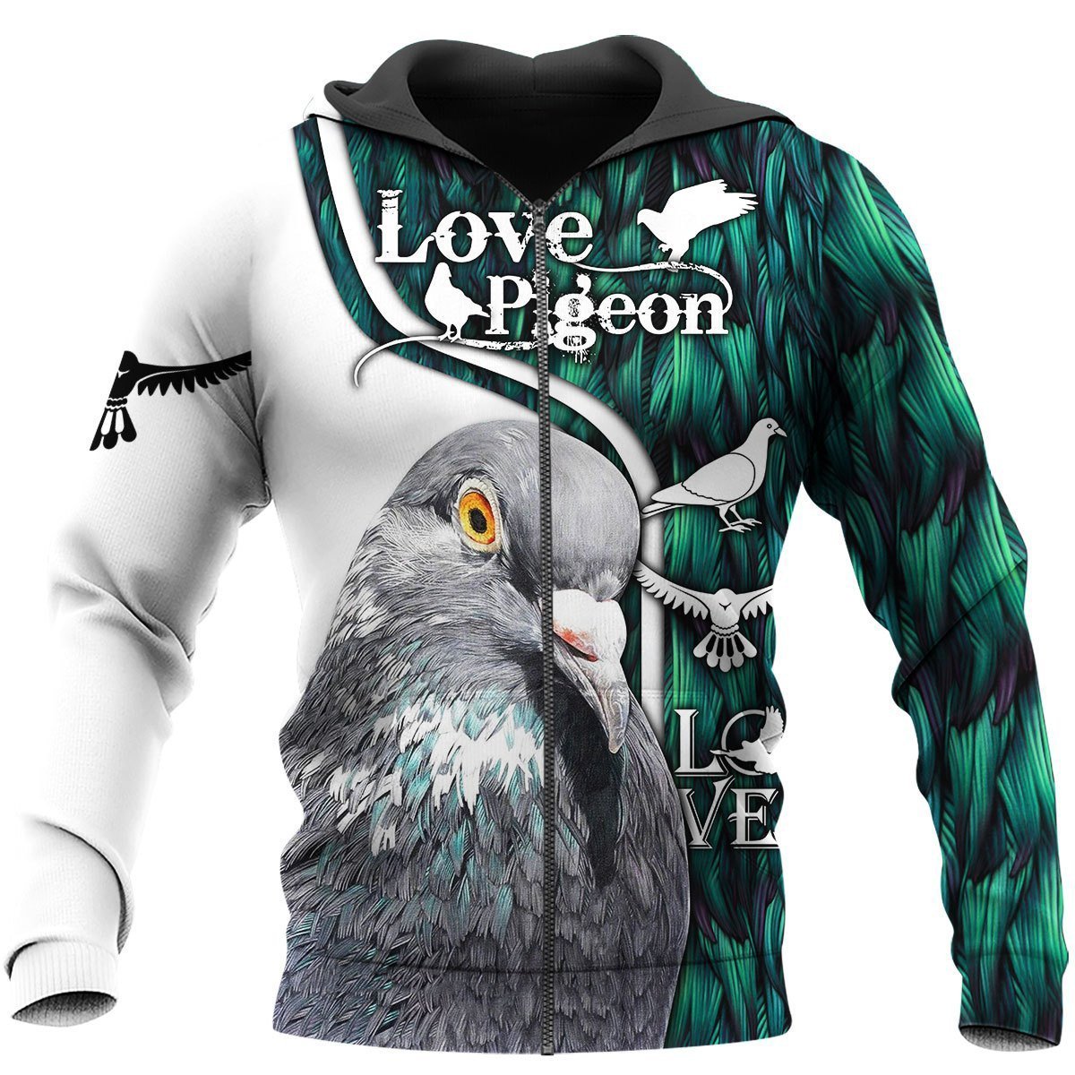 Beautiful Pigeon 3D All Over Printed Shirts TT13012001-Apparel-TT-Zipped Hoodie-S-Vibe Cosy™