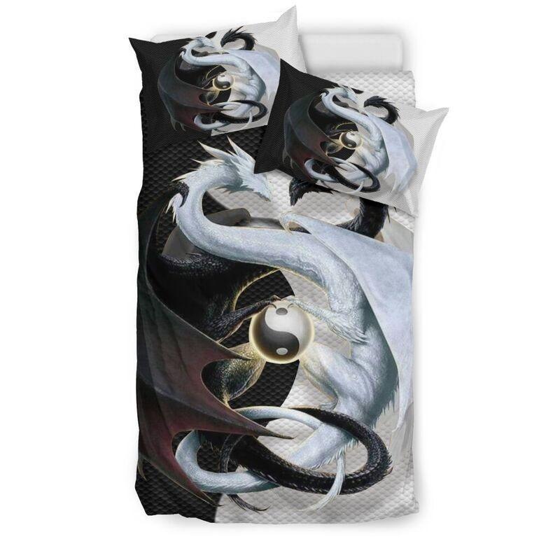 Black & White Dragon Bedding Set NM20042305-Quilt-NM-Queen-Vibe Cosy™