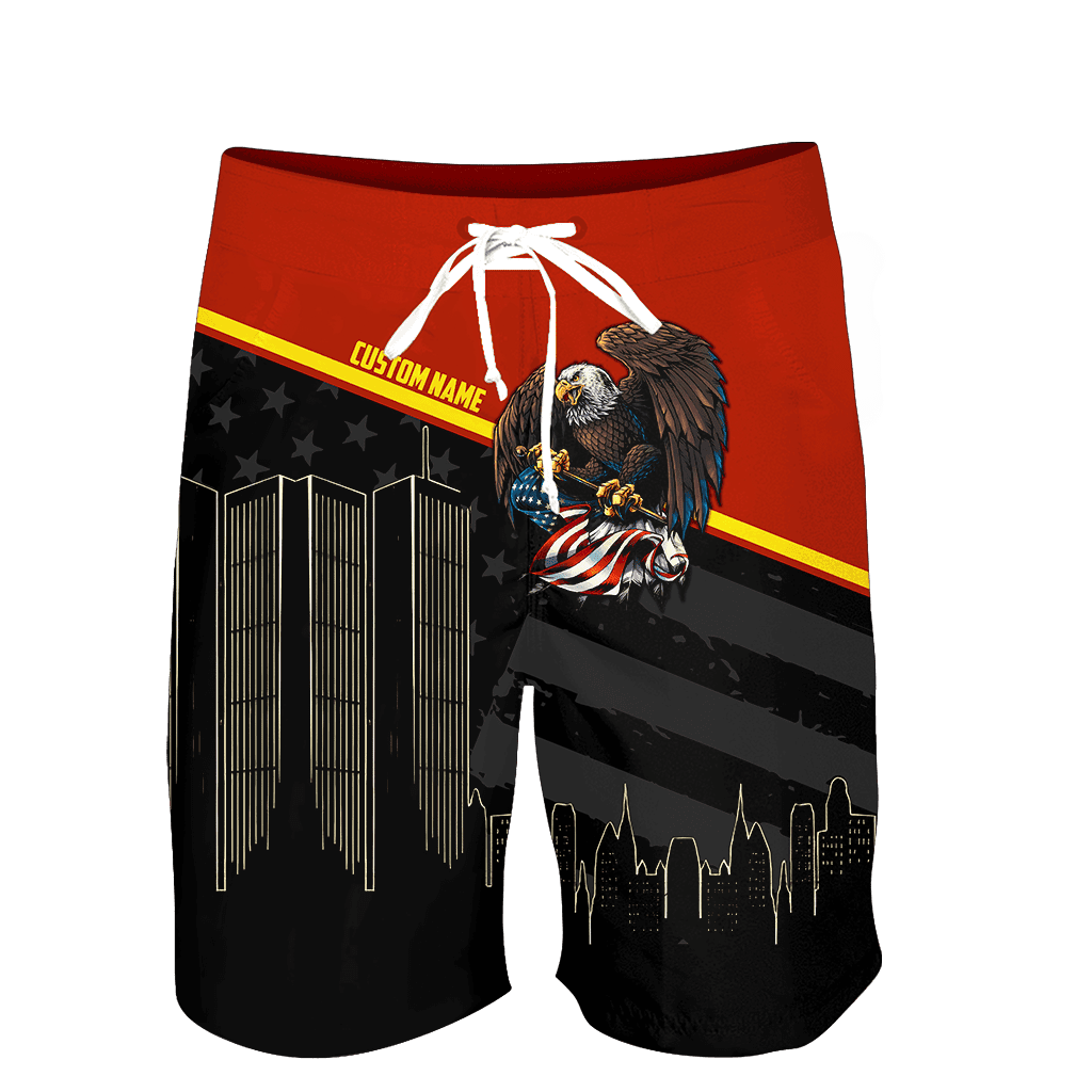 Customize Name Firefigher Combo T-Shirt And Board Short