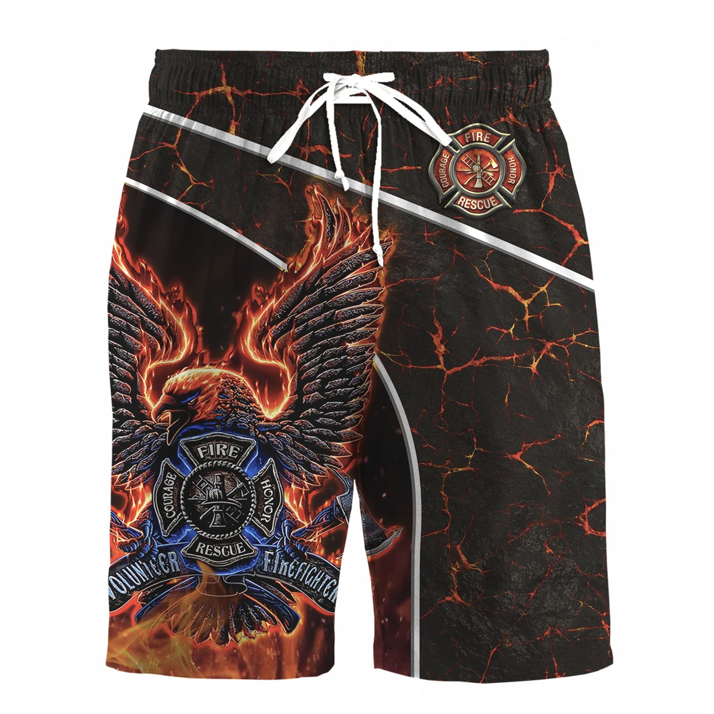 Customize Name Firefigher Combo T-Shirt And Board Short