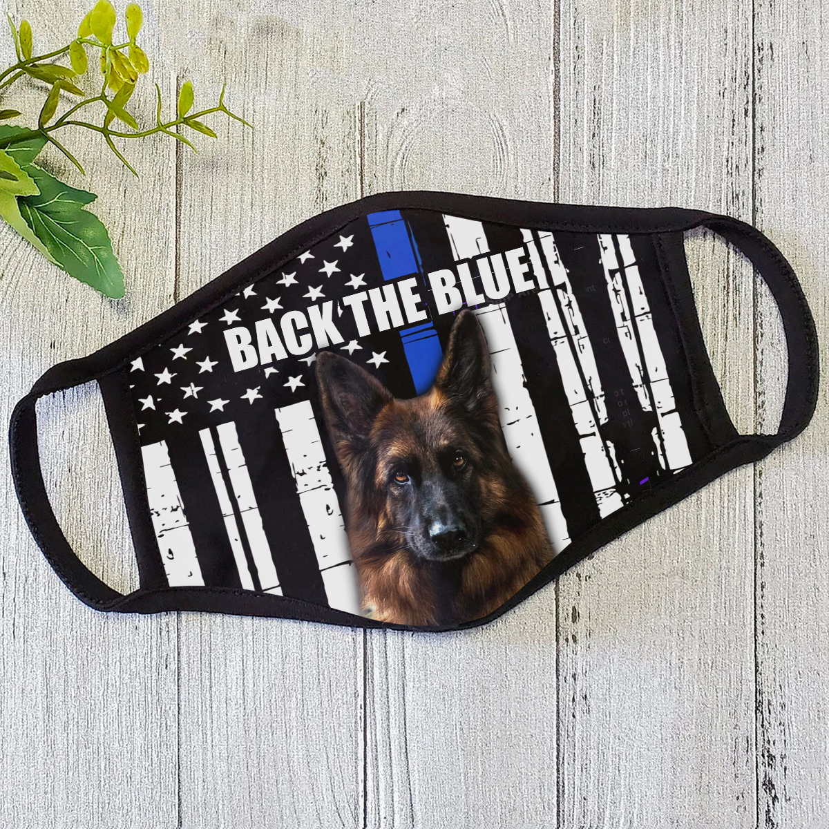 German Shepherd Back the Blue Mask Polyblend Face Mask DL