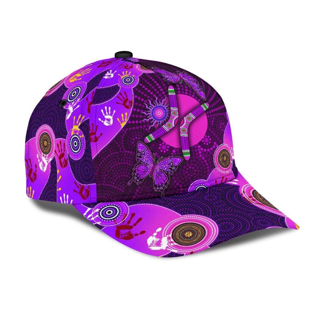 Aboriginal Naidoc Week 2021 Purple Butterflies Classic Cap