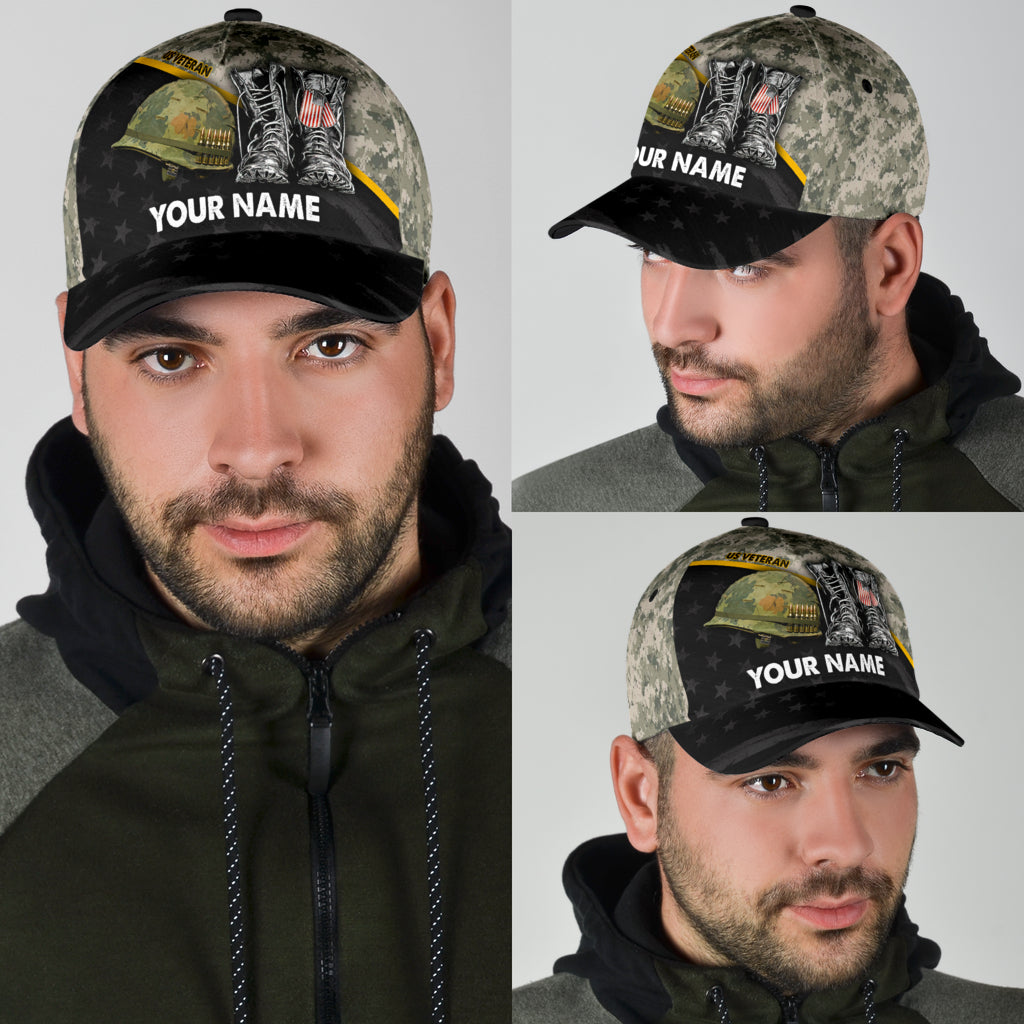 US Army Veteran Personalized Name Classic Cap