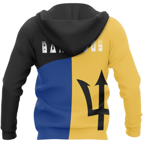 Barbados Flag Curve Concept Pullover Hoodie - Amaze Style™-Apparel