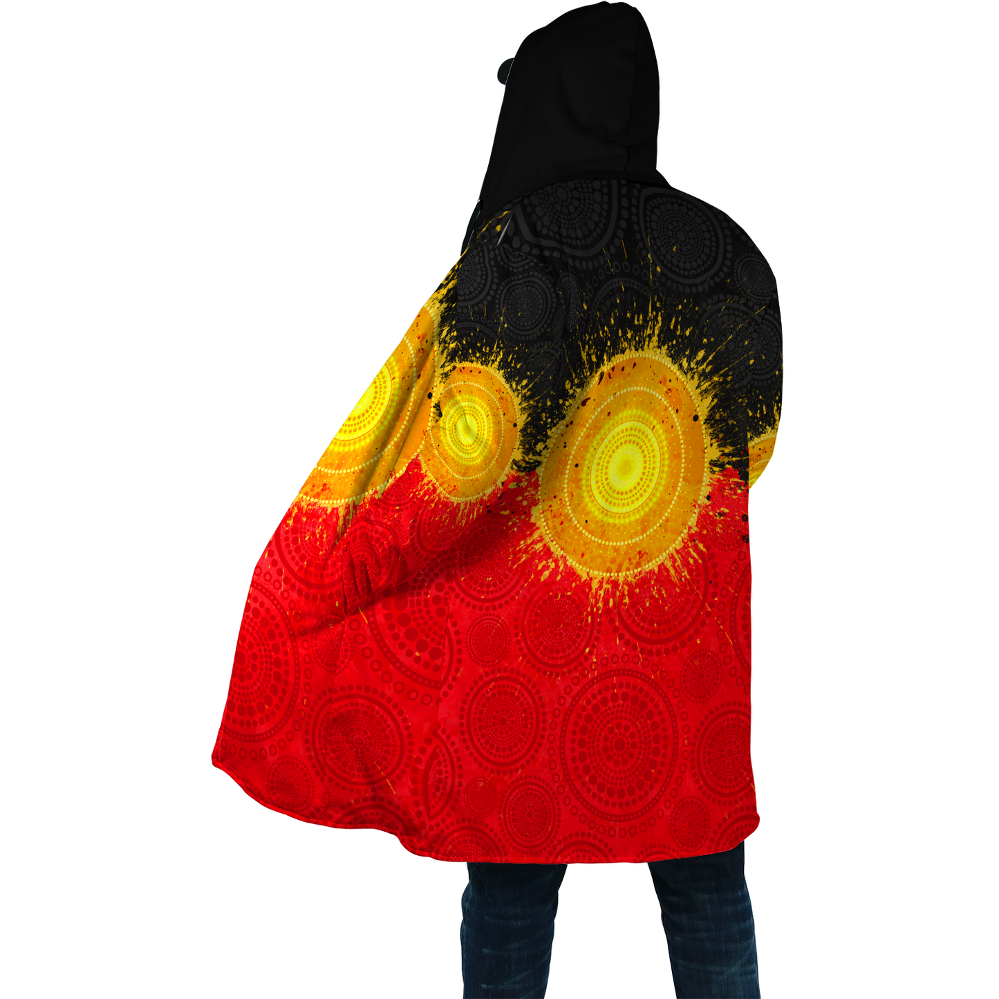 Aboriginal Flag Indigenous Sun Painting Art 3D design shirts