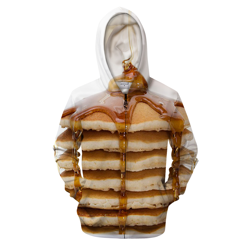 3D AOP PancakeStack-Apparel-6teenth World-Zip-up Hoodie-S-Vibe Cosy™