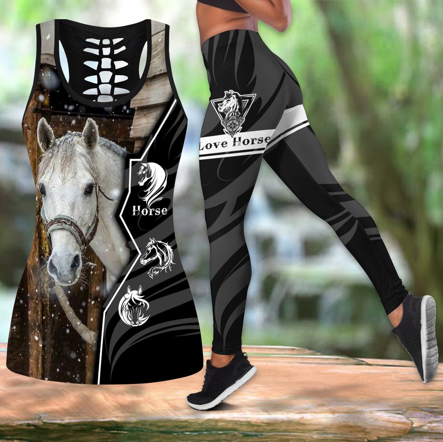 Beautiful Horse Combo Tank + Legging Pi060402 - Amaze Style™-Apparel
