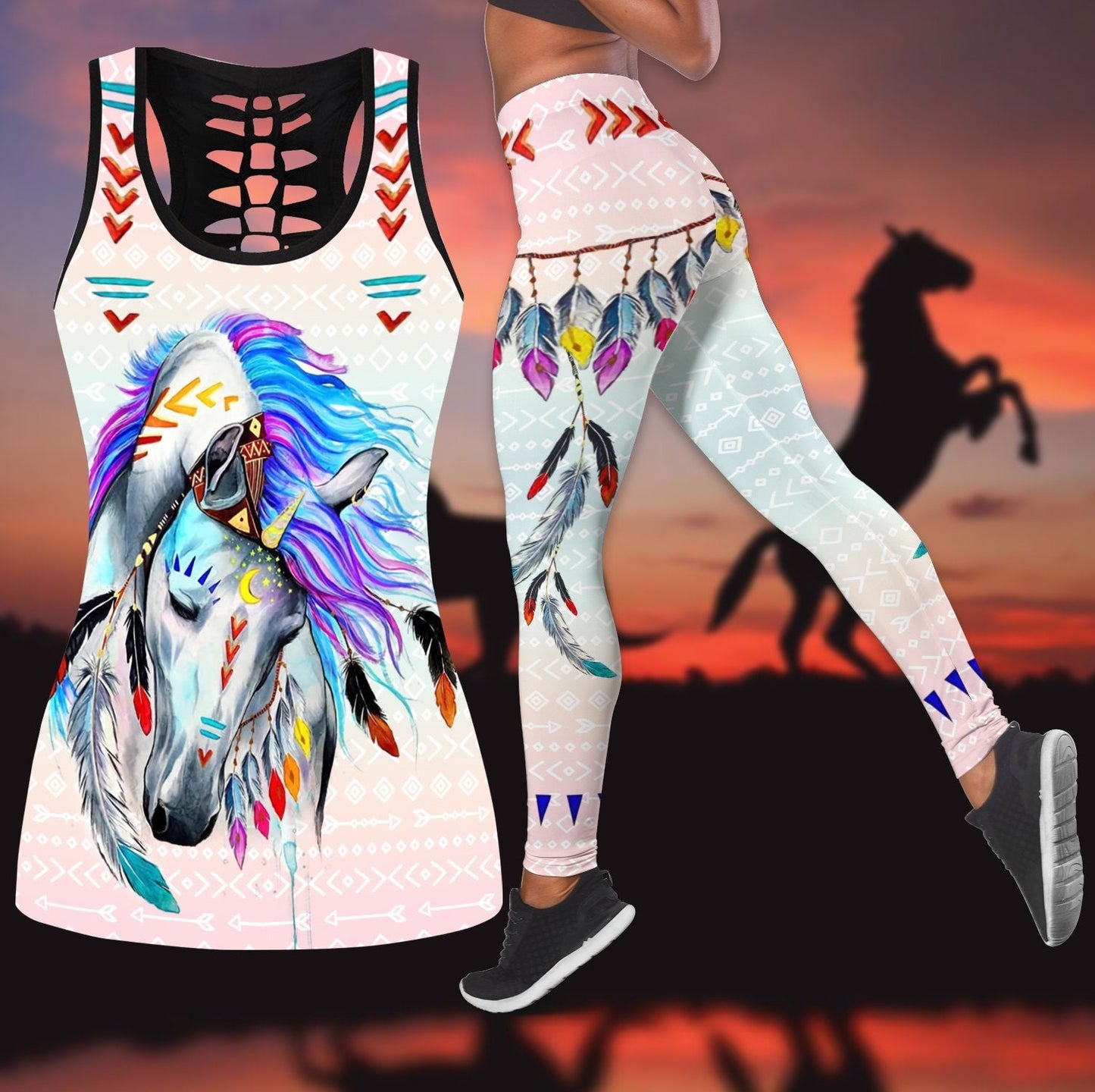 Beautiful Horse Combo Tank + Legging PiC060105A - Amaze Style™-Apparel