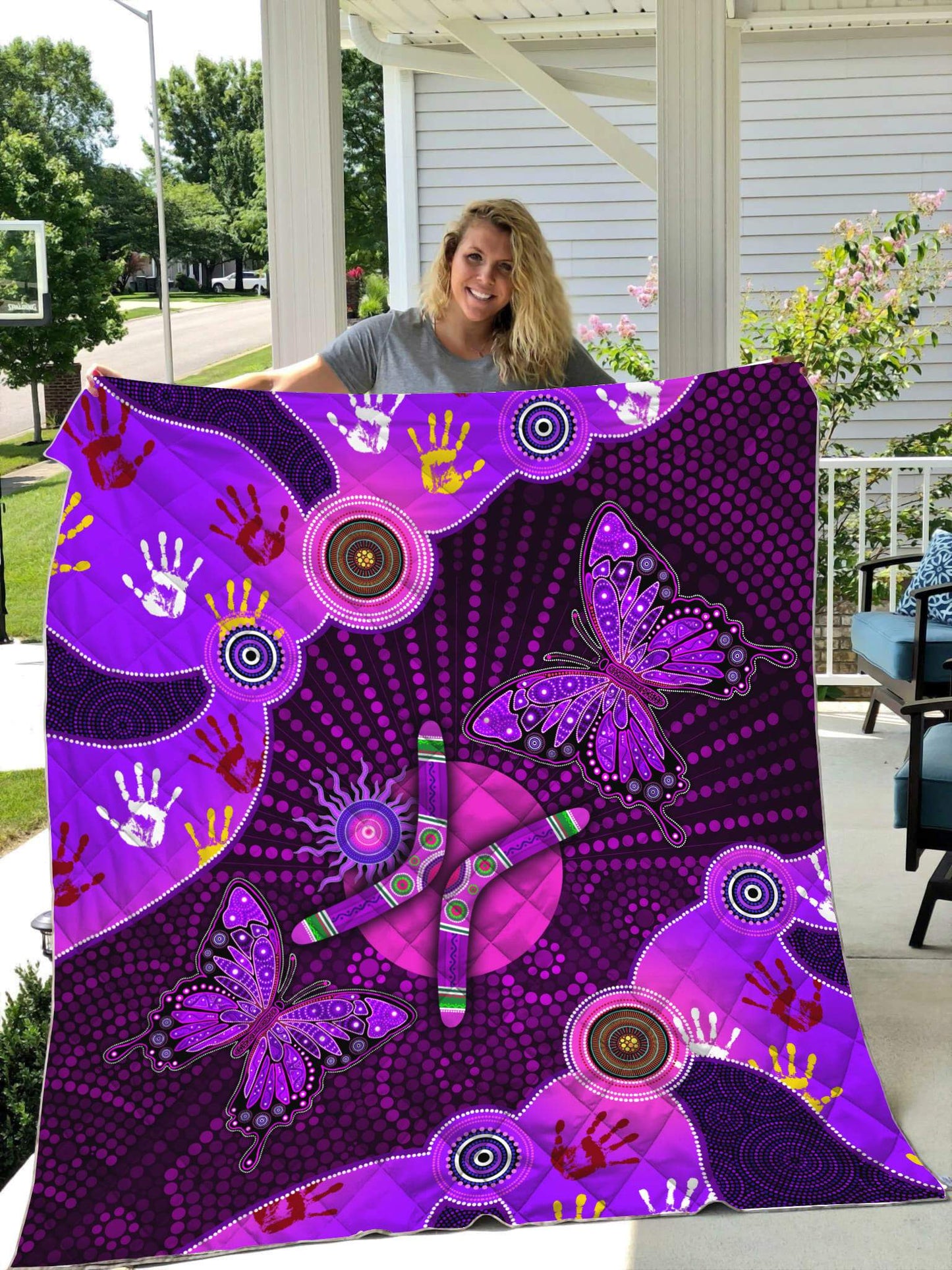 Aboriginal Naidoc Week 2021 Purple Butterflies Quilt