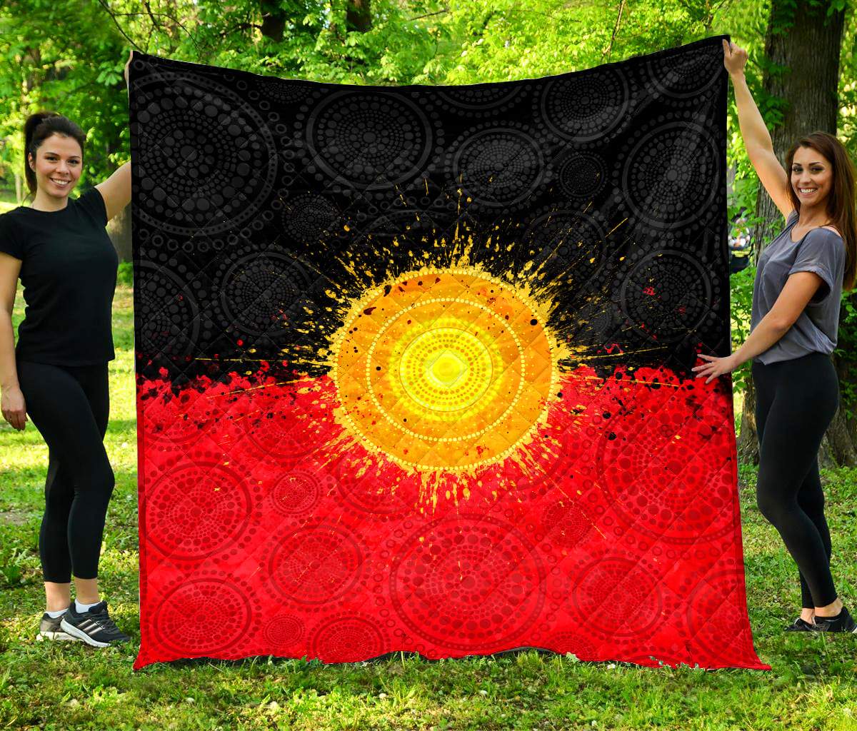 Aboriginal Decors Australian Gifts Flag The Sun Quilt