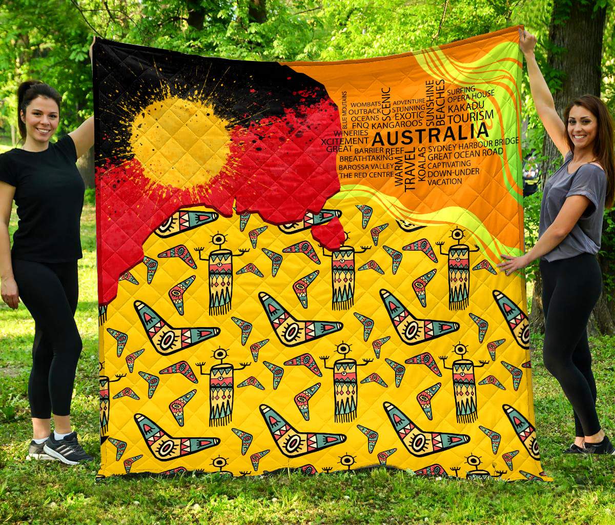 Aboriginal Decors Australian Gifts Boomerang Indigenous Quilt