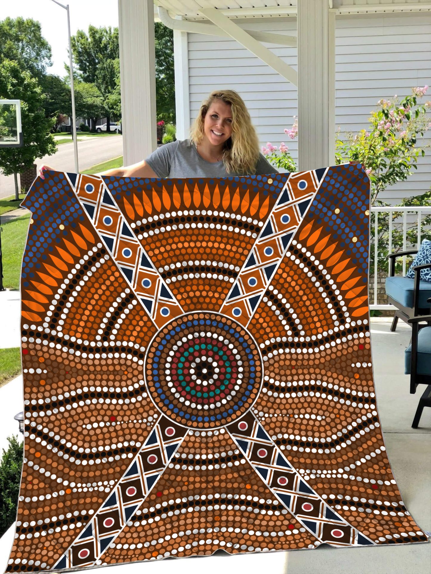 Aboriginal Decors Australian Gifts Indigenous Dots Quilt