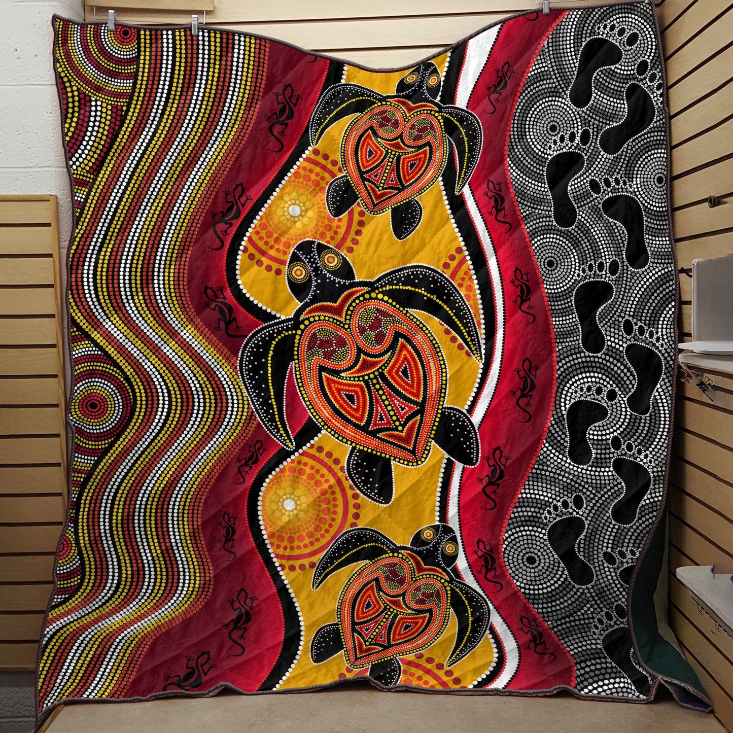 Aboriginal Decors Australian Gifts Turtles Map Quilt