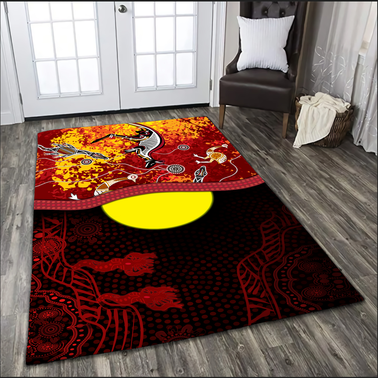 Aboriginal Australian Indigenous Culture Painting Rug TN