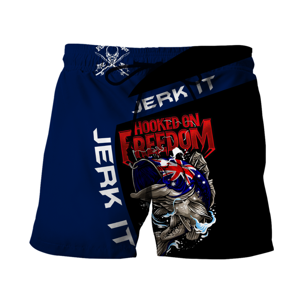 Tmarc Tee Hooked on Freedom Australia Fishing 3D printed shirts for men and women