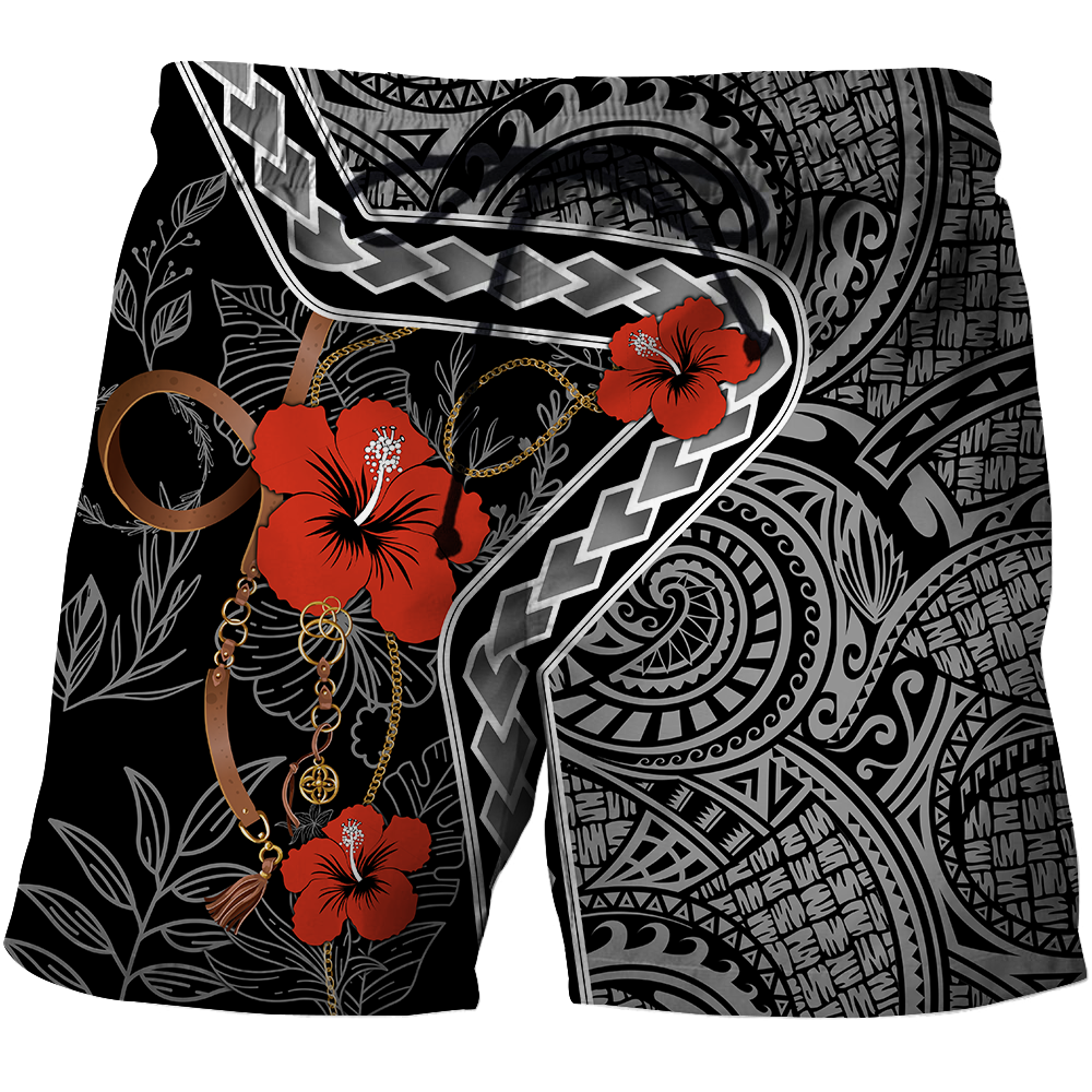 Amazing Polynesian Tattoo Hawaii Shirt Combo With Short
