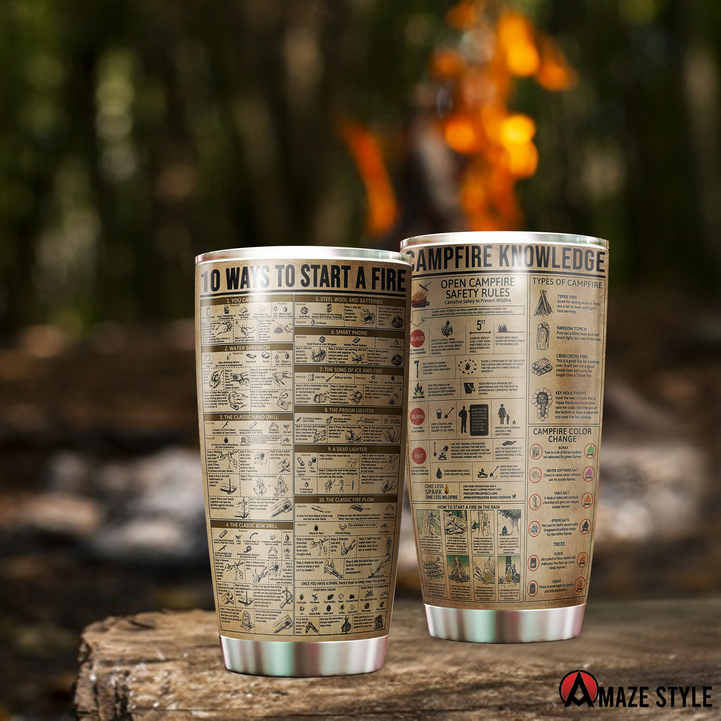 Campfire Knowledge Limited by SUN Tumbler 20 Oz SU240308 - Amaze Style™-
