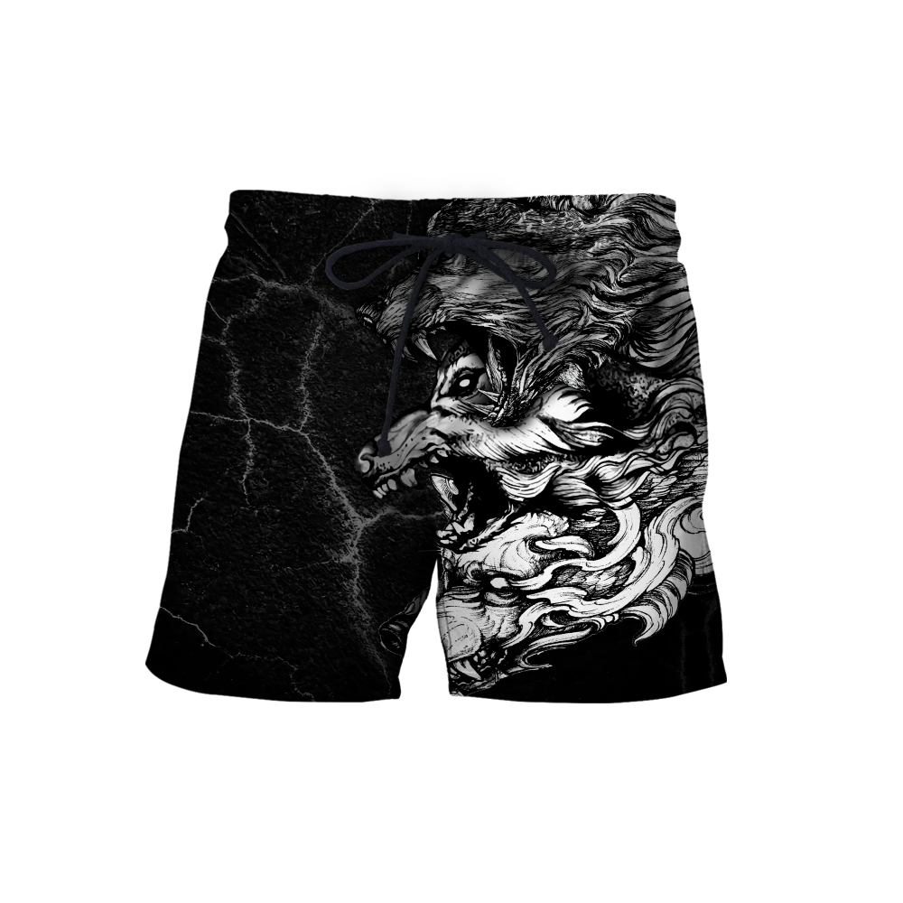 Three Gray Wolfs Tattoo 3D Over Printed Shirt for Men and Women