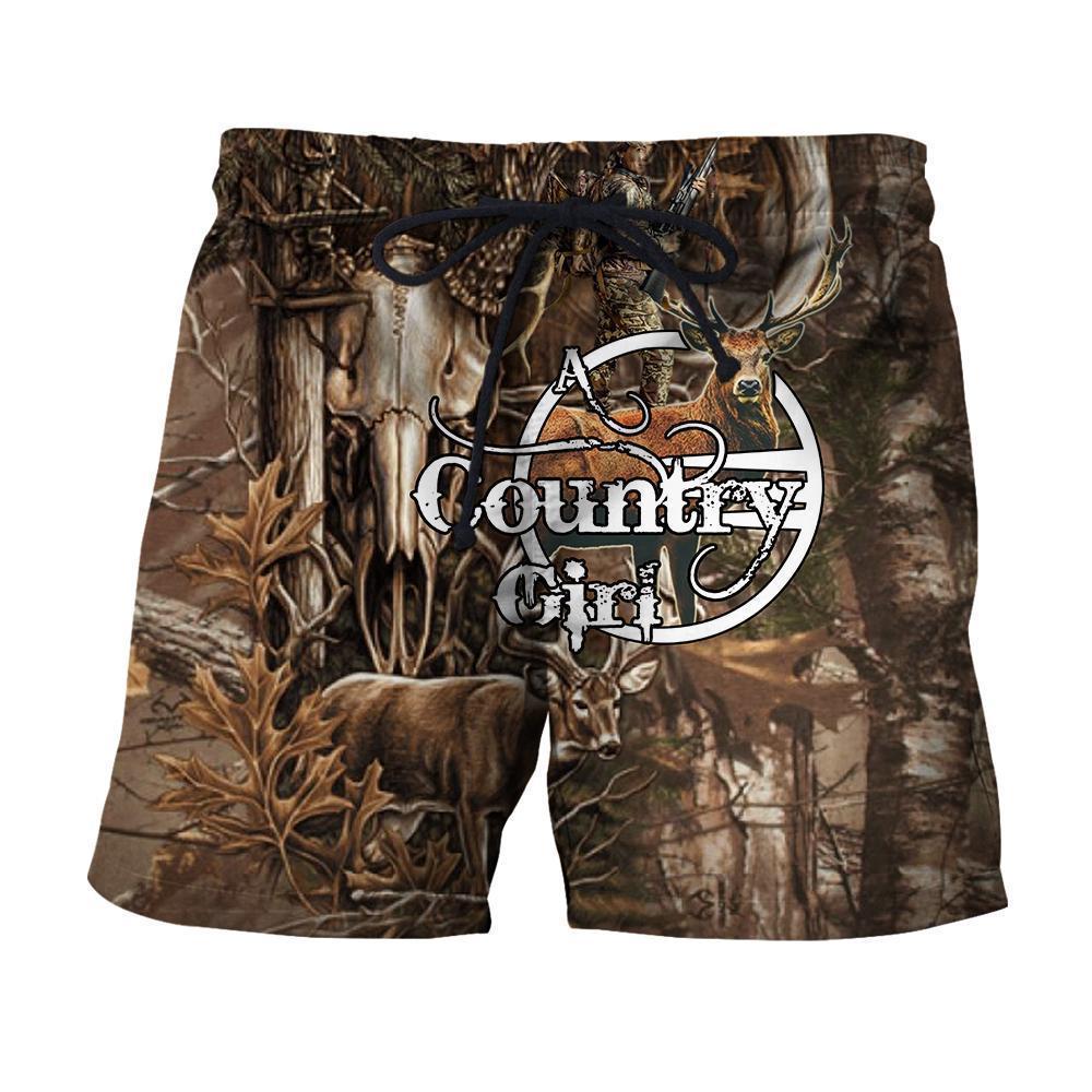 3D All Over Printed Country Girl Bowhunting Deer Art Shirts and Shorts - Amaze Style™-Apparel