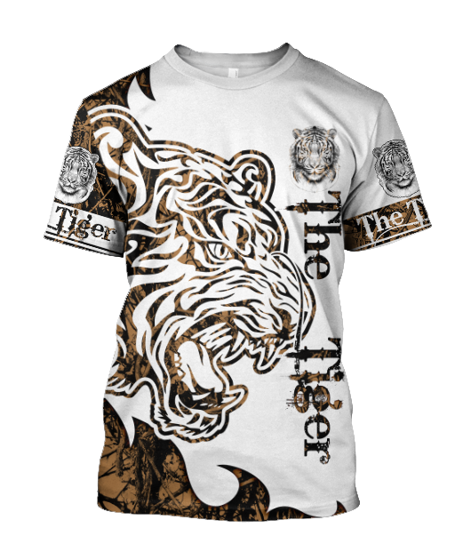 The Tiger Brown Camo Tattoo 3D All Over Printed Shirts For Men and Women JJW17082003S