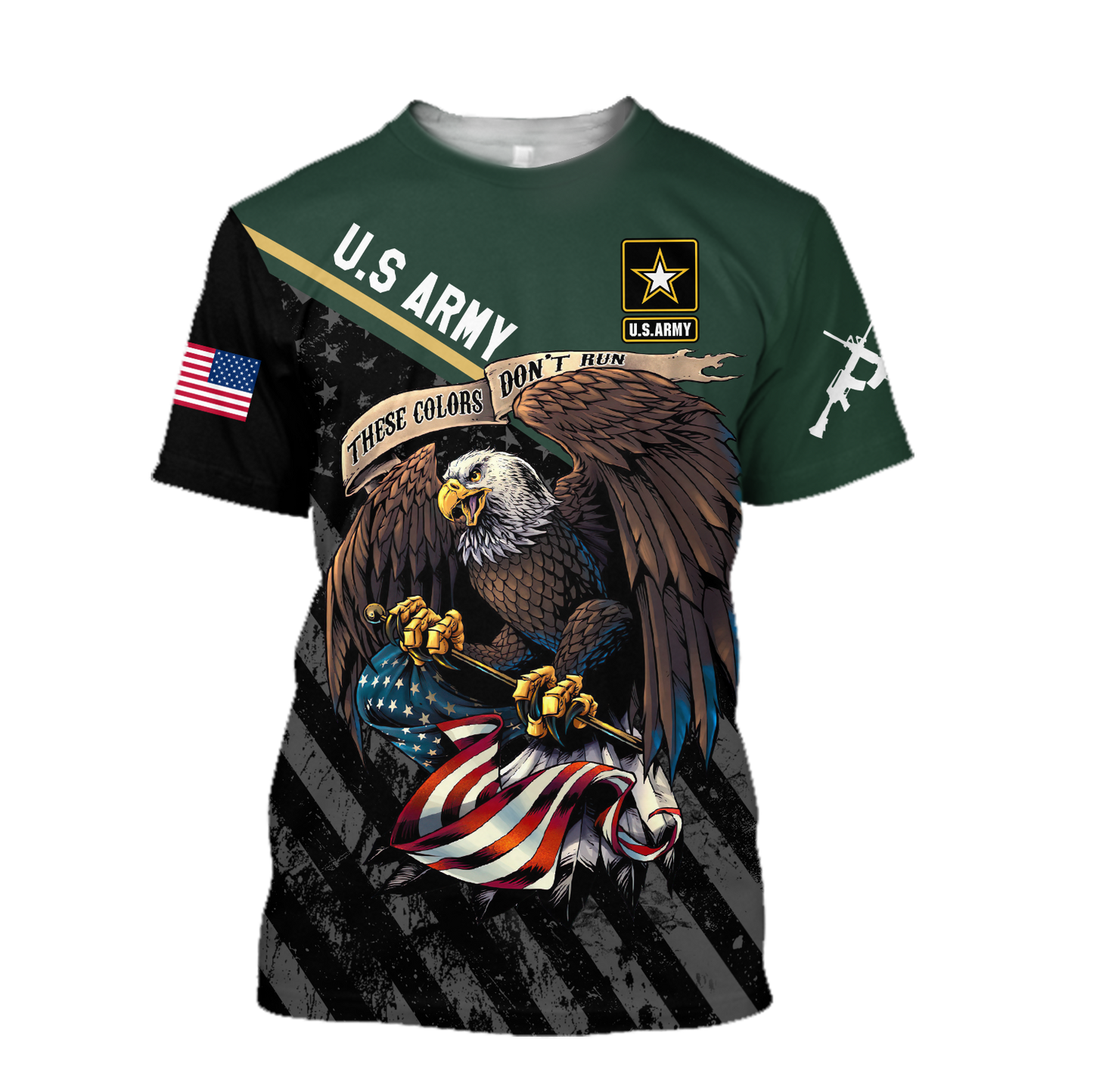 US Veteran Army Green 3D All Over Printed Shirts For Men And Women Proud Military