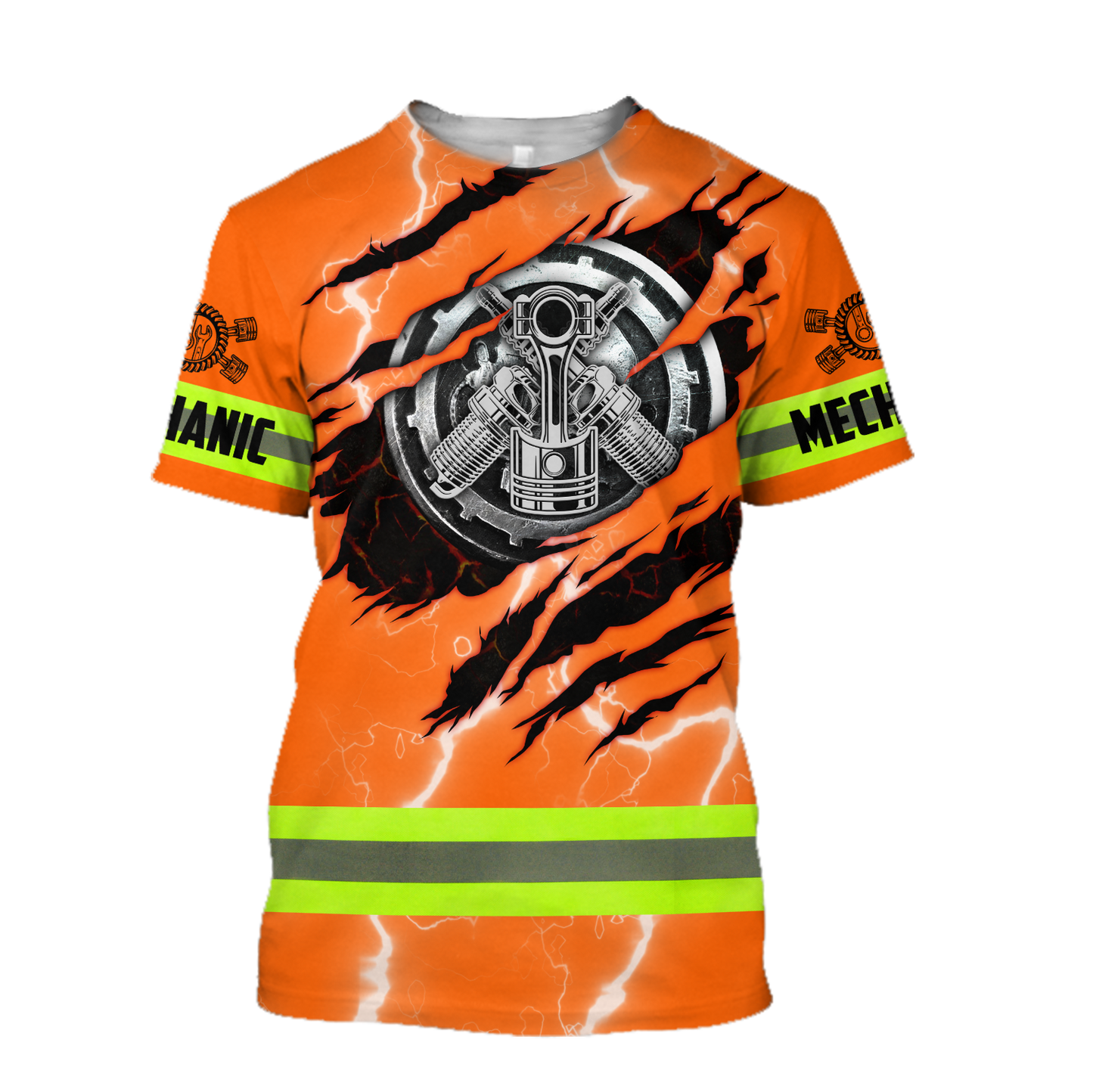 All Over Printed Mechanic Hoodie For Men and Women TN