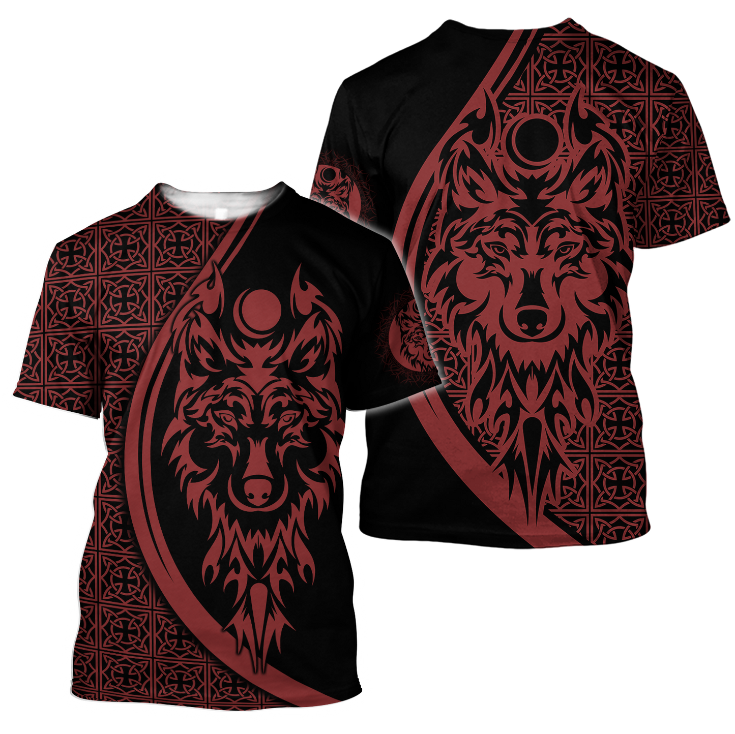 Tattoo Wolf Hoodie T Shirt For Men and Women HAC080606-NM-Apparel-NM-T-Shirt-S-Vibe Cosy™