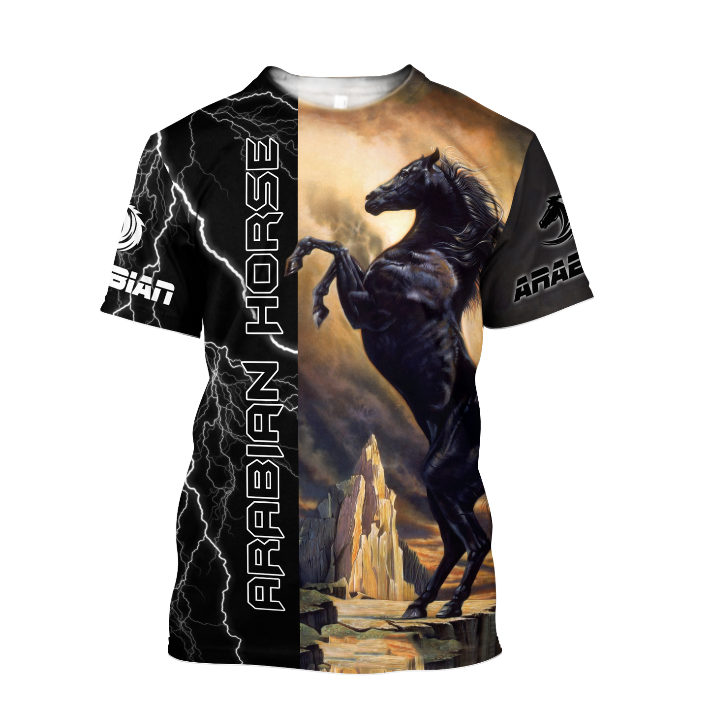 Black Stallion Arabian Horse 3D All Over Printed Shirt Hoodie Pi301202 - Amaze Style™-Apparel