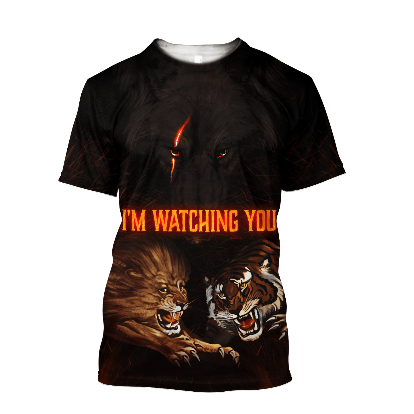 Wolf I Am Watching You All 3D Over Printed Unisex Hoodie ML